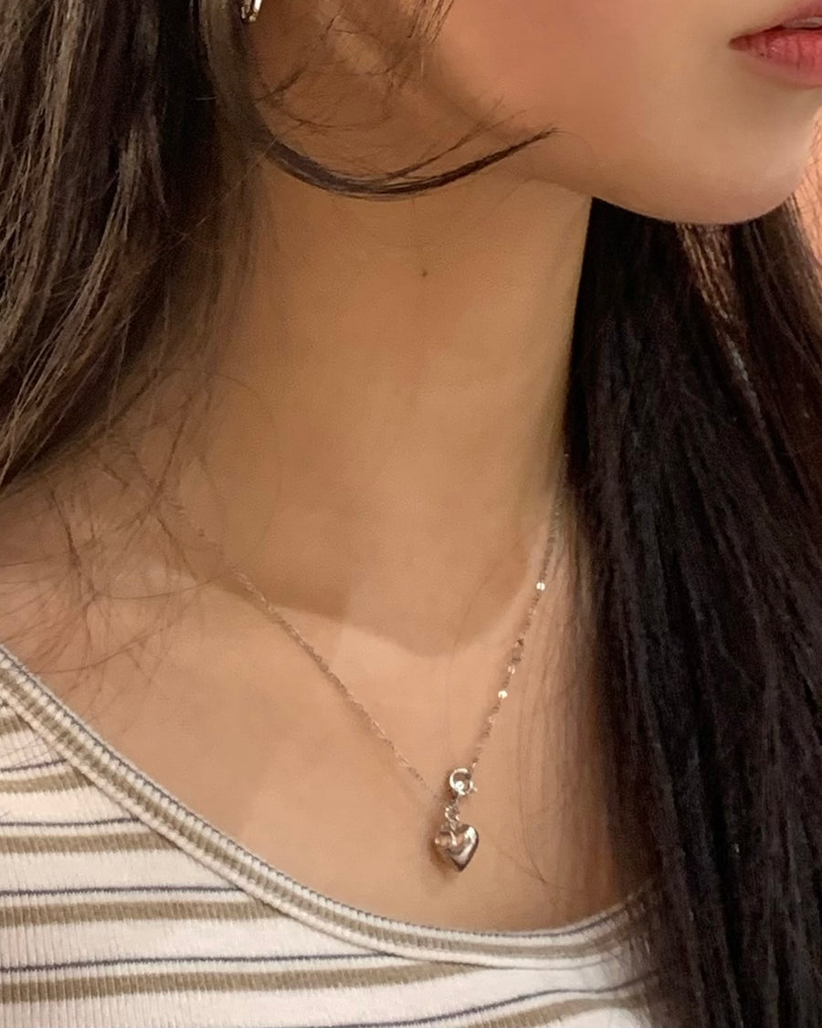 Puffy Heart Necklace worn by @rangi0505