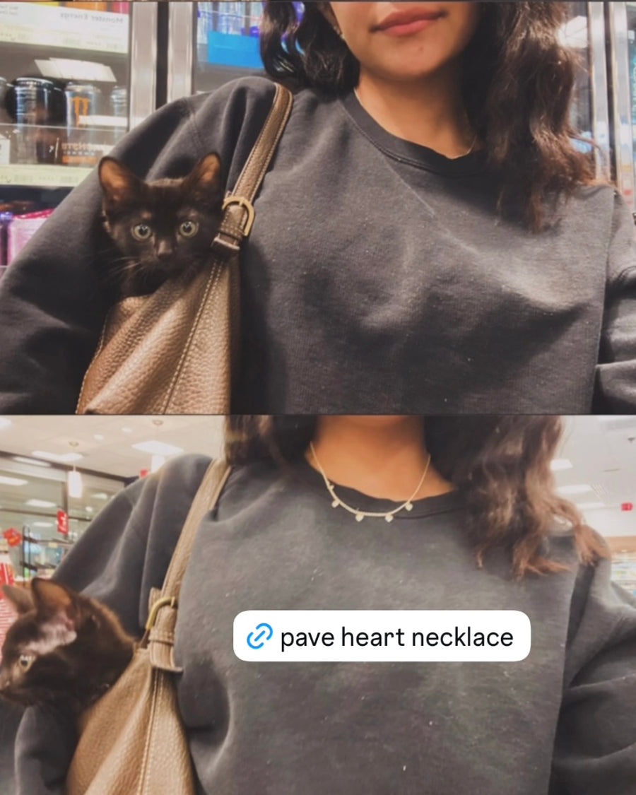 Pave Heart Necklace worn by @emelymaria.sanchez