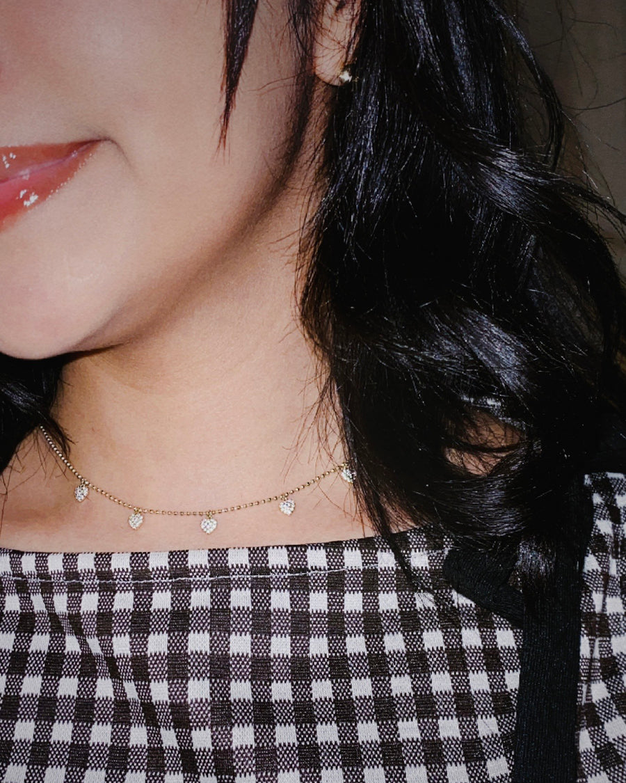 Pave Heart Necklace worn by @emelymaria.sanchez